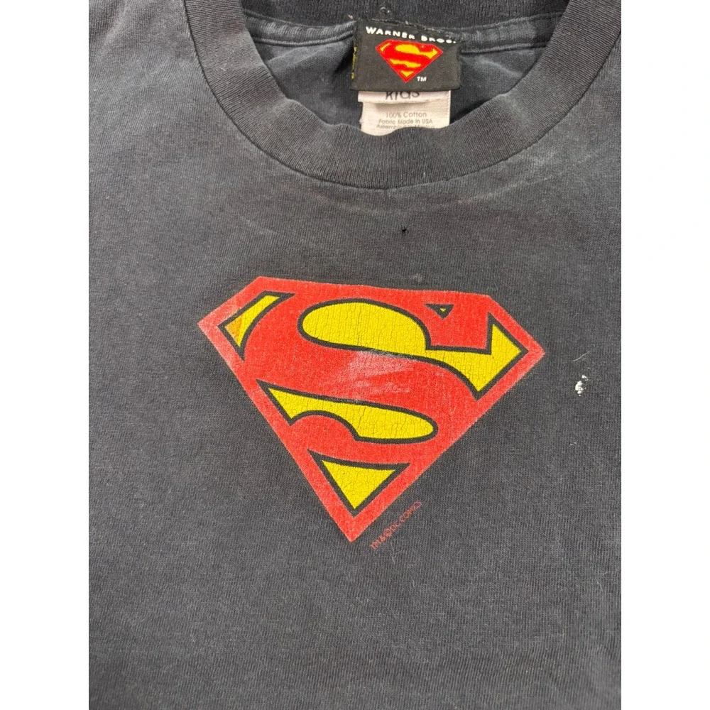 Vintage 00's Superman Kids Shirt DC Comics Warner Bros Youth L